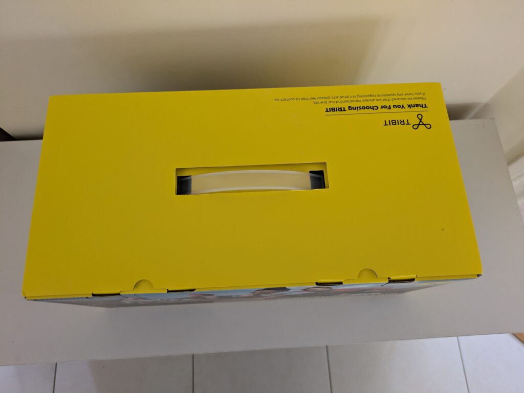 Verpackung des Tribit StormBox Lava Bluetooth-Lautsprechers von oben