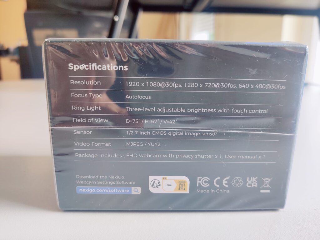 NexiGo N930E Webcam Verpackung Rückseite