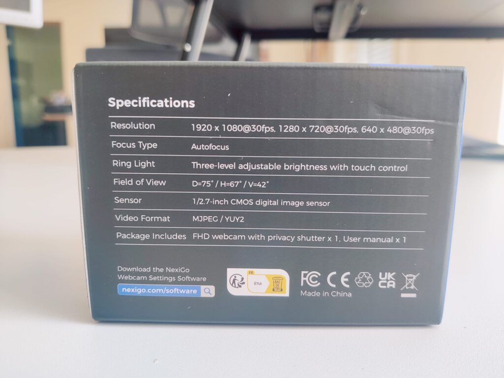 NexiGo N930E Webcam Spezifikationen