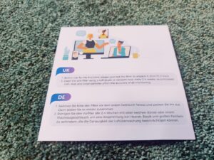 CONOPU ‎DH-JH06 Luftreiniger Hinweiskarte zur Inbetriebnahme