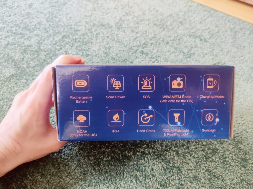 Zpincsipo XSY330 Kurbelradio Verpackung seitlich