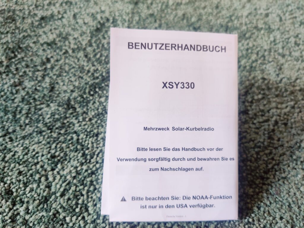 Zpincsipo XSY330 Kurbelradio Benutzerhandbuch