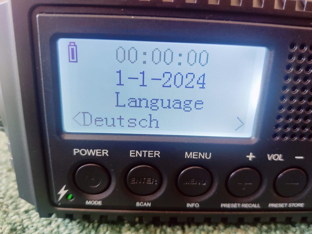 ROCAM CR 1009 Pro Kurbelradio Spracheinstellungen