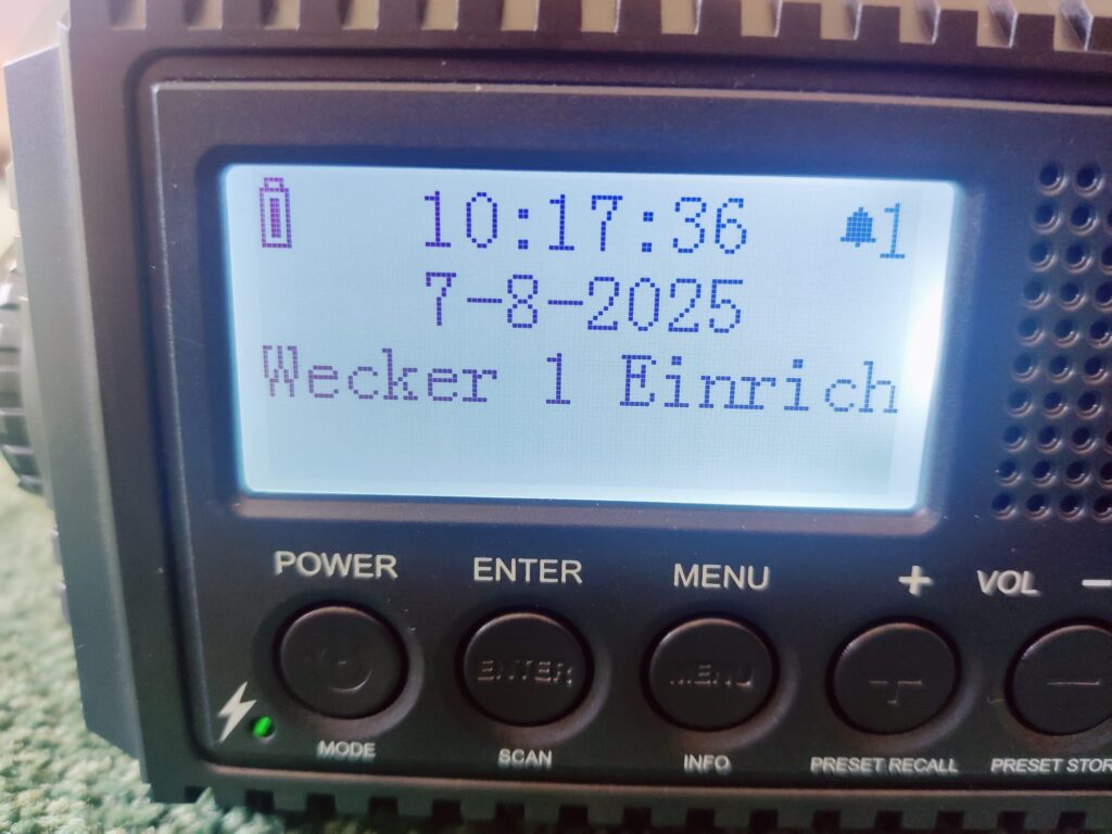 ROCAM CR 1009 Pro Kurbelradio Wecker einstellen