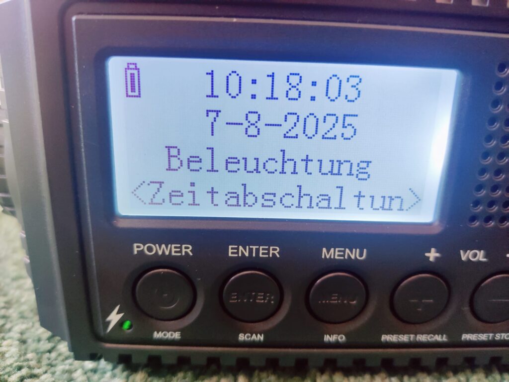 ROCAM CR 1009 Pro Kurbelradio Beleuchtungseinstellungen