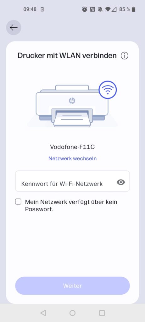HP ENVY 6420e Tintenstrahldrucker App Netzwerk aussuchen