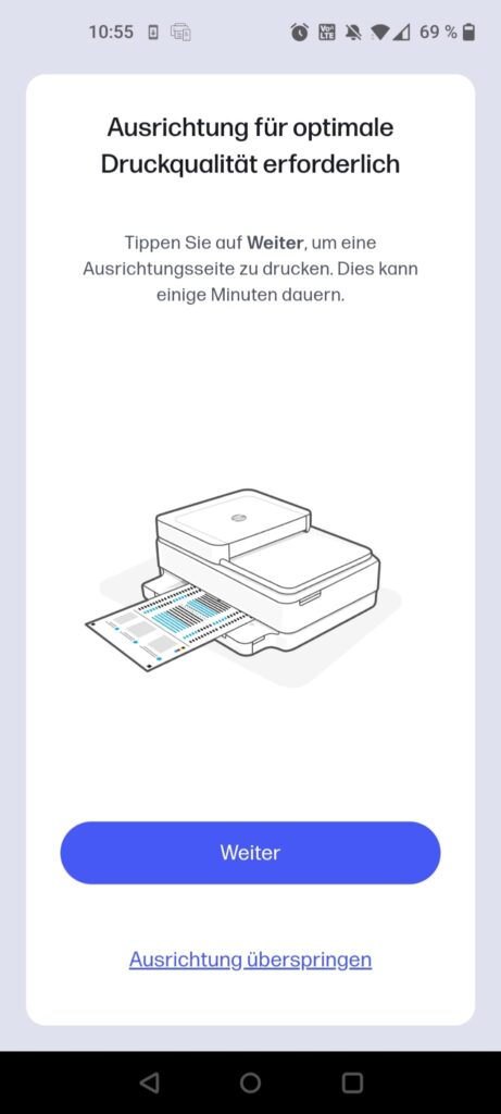 HP ENVY 6420e Tintenstrahldrucker App Ausrichtung