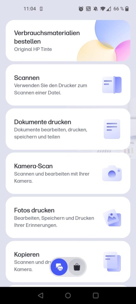 HP ENVY 6420e Tintenstrahldrucker App Funktionen 1