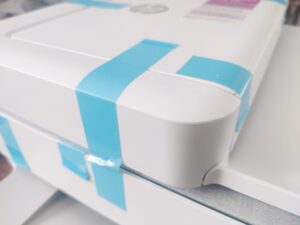 HP ENVY 6420e Tintenstrahldrucker Klebestreifen Nahaufnahme