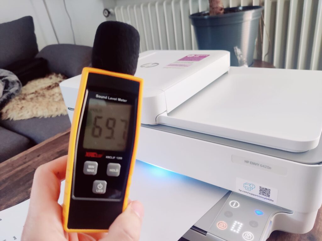 HP ENVY 6420e Tintenstrahldrucker Lautstärke beim Drucken