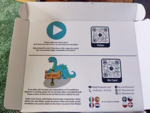 FLOWZOOM Air Nackenkissen Verpackung Infos
