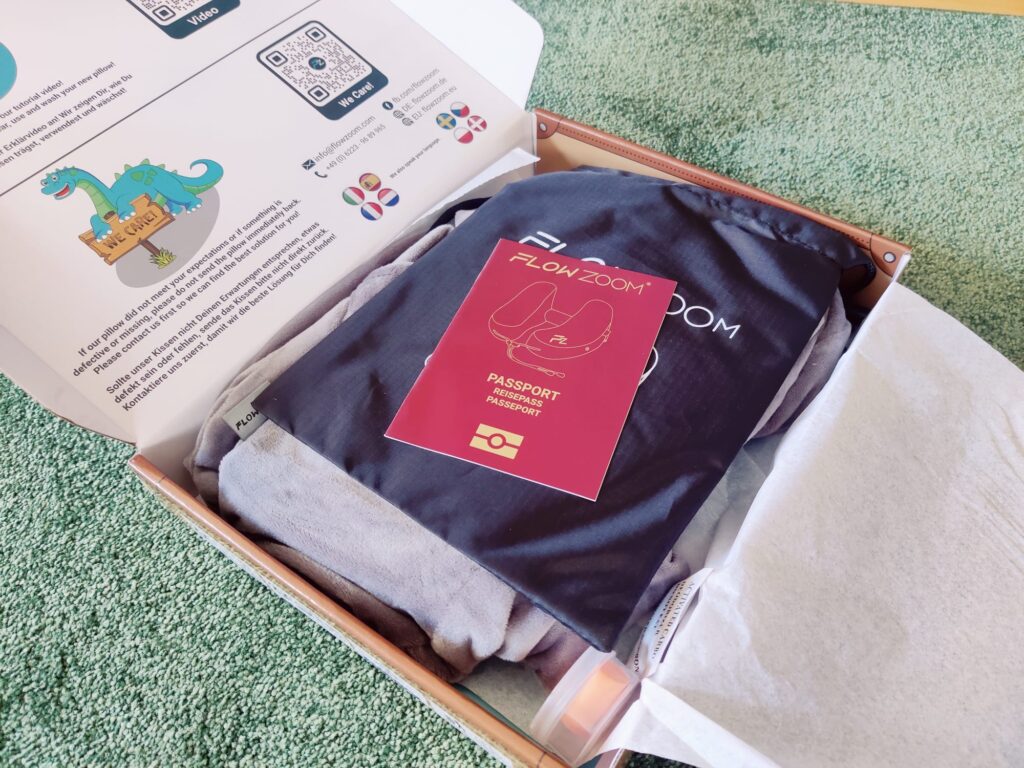 FLOWZOOM Air Nackenkissen in Verpackung