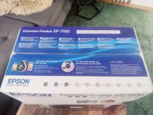 Epson Expression Premium XP-7100 Tintenstrahldrucker Verpackung von oben