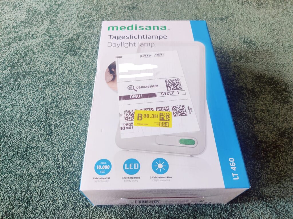 medisana LT 460 Tageslichtlampe Verpackung