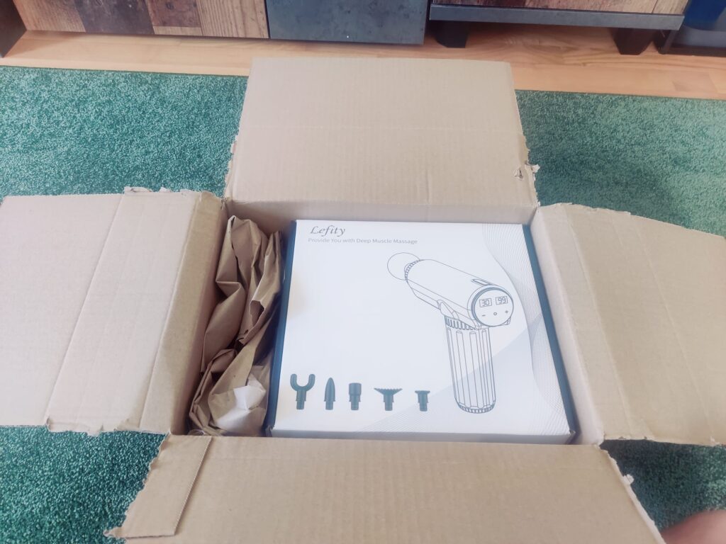 Lefity JX-703S Massagepistole Umverpackung geöffnet