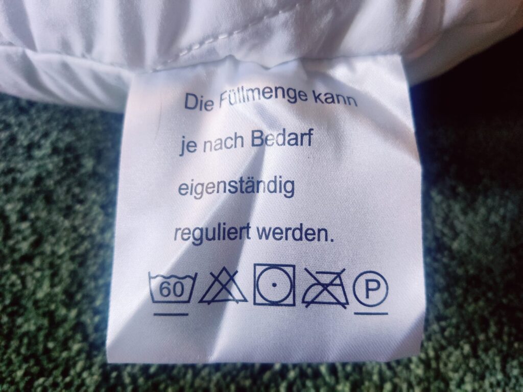 Betten Hofmann 785983362993 Nackenkissen Reinigungshinweise