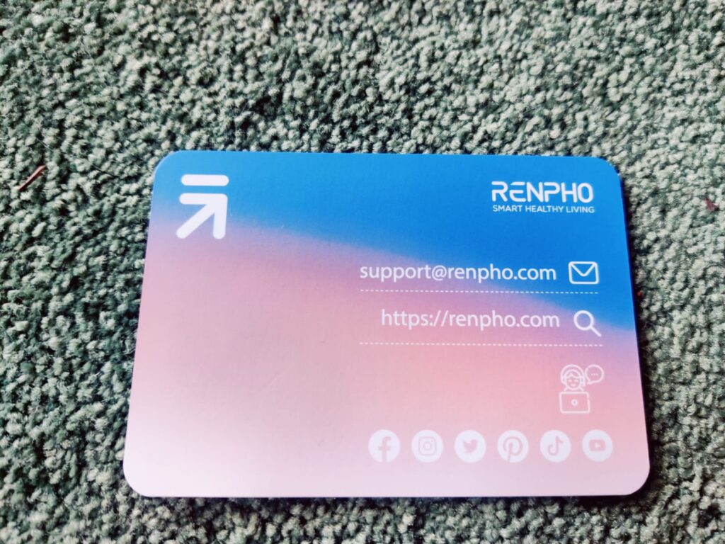 RENPHO Reach R-C007 Massagepistole Kontaktkarte