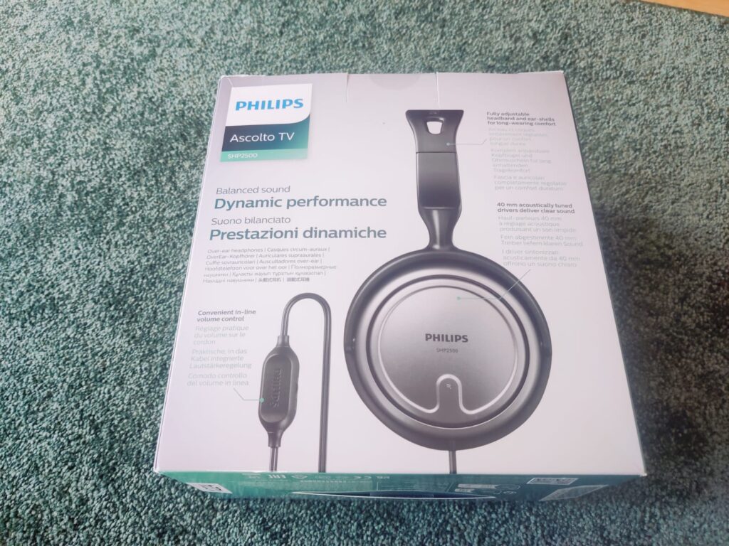 Philips Audio SHP2500/10 Over-Ear-Kopfhörer Verpackung Rückseite