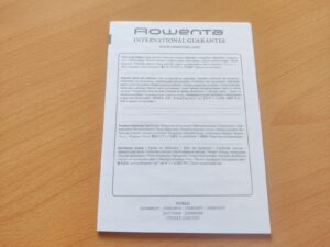 Rowenta Instant Comfort Aqua SO6511 Heizlüfter Garantiedokument