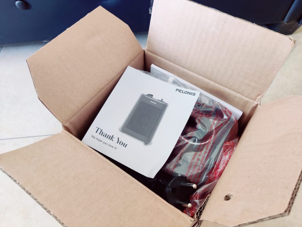 Pelonis PHF101BPBHDE Heizlüfter Verpackung offen