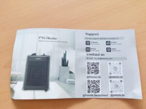 Pelonis PHF101BPBHDE Heizlüfter Garantiedokument