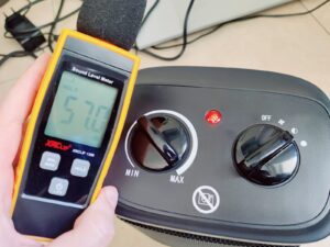 Pelonis PHF101BPBHDE Heizlüfter Lautstärke erste Heizstufe