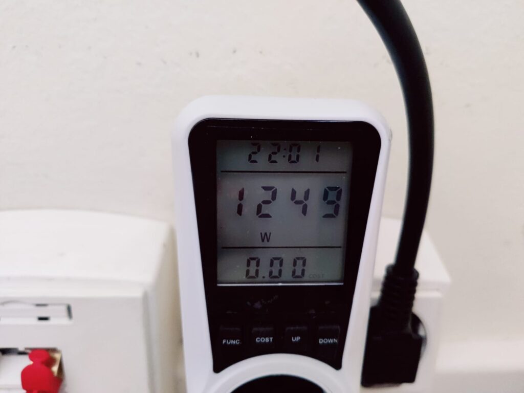 Pelonis PHF101BPBHDE Heizlüfter Stromverbrauch erste Heizstufe