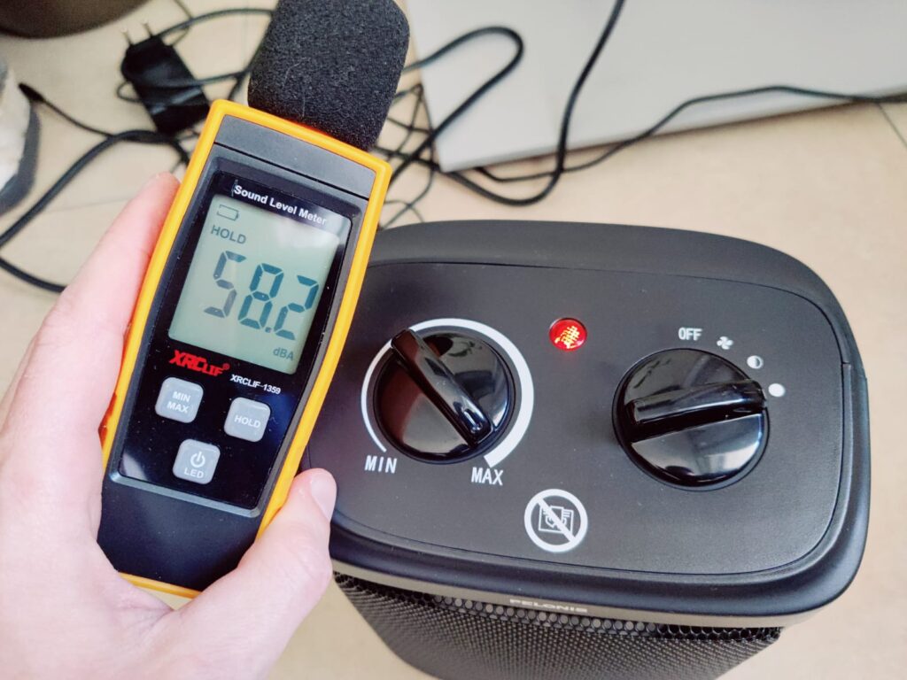 Pelonis PHF101BPBHDE Heizlüfter Lautstärke höchste Heizstufe