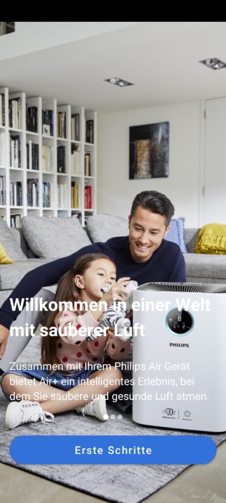 Philips 3000 Series CX3120/01 Heizlüfter App Begrüßung