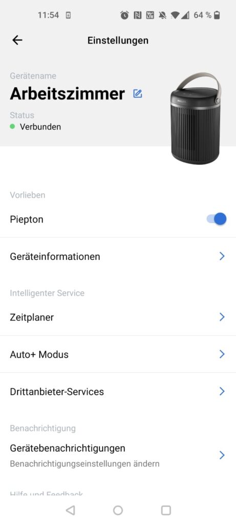 Philips 3000 Series CX3120/01 Heizlüfter App Einstellungen
