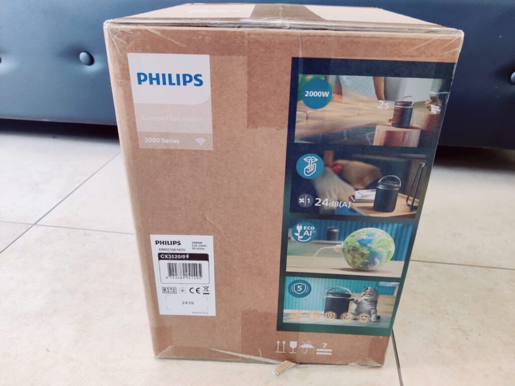 Philips 3000 Series CX3120/01 Heizlüfter Verpackung seitlich
