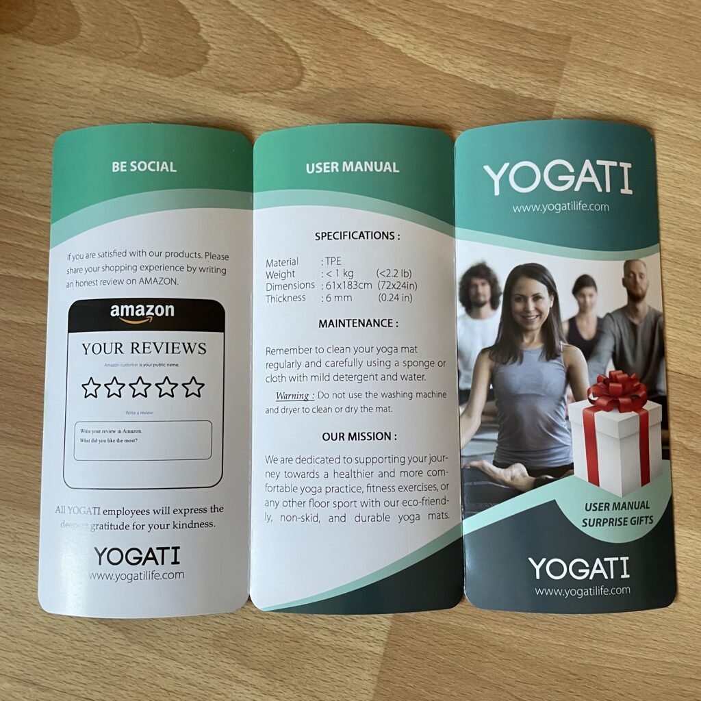 YOGATI Yogamatte Anleitung