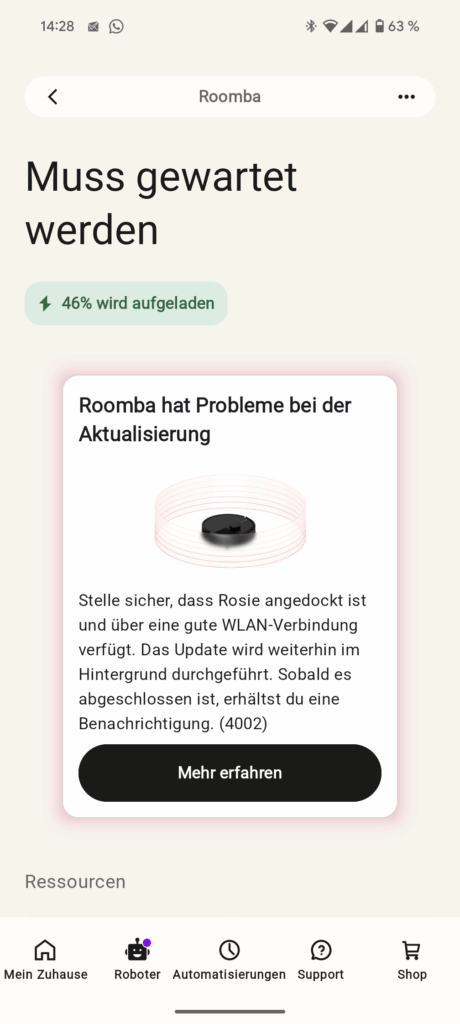 iRobot Roomba 105 Combo Wischroboter App2