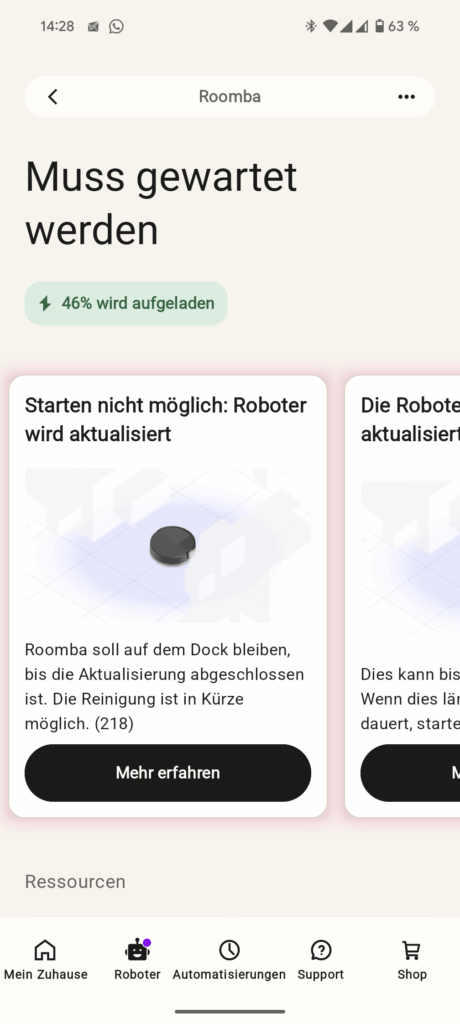 iRobot Roomba 105 Combo Wischroboter App3