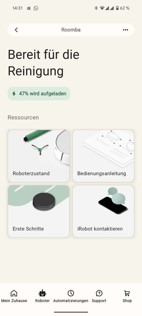 iRobot Roomba 105 Combo Wischroboter App4