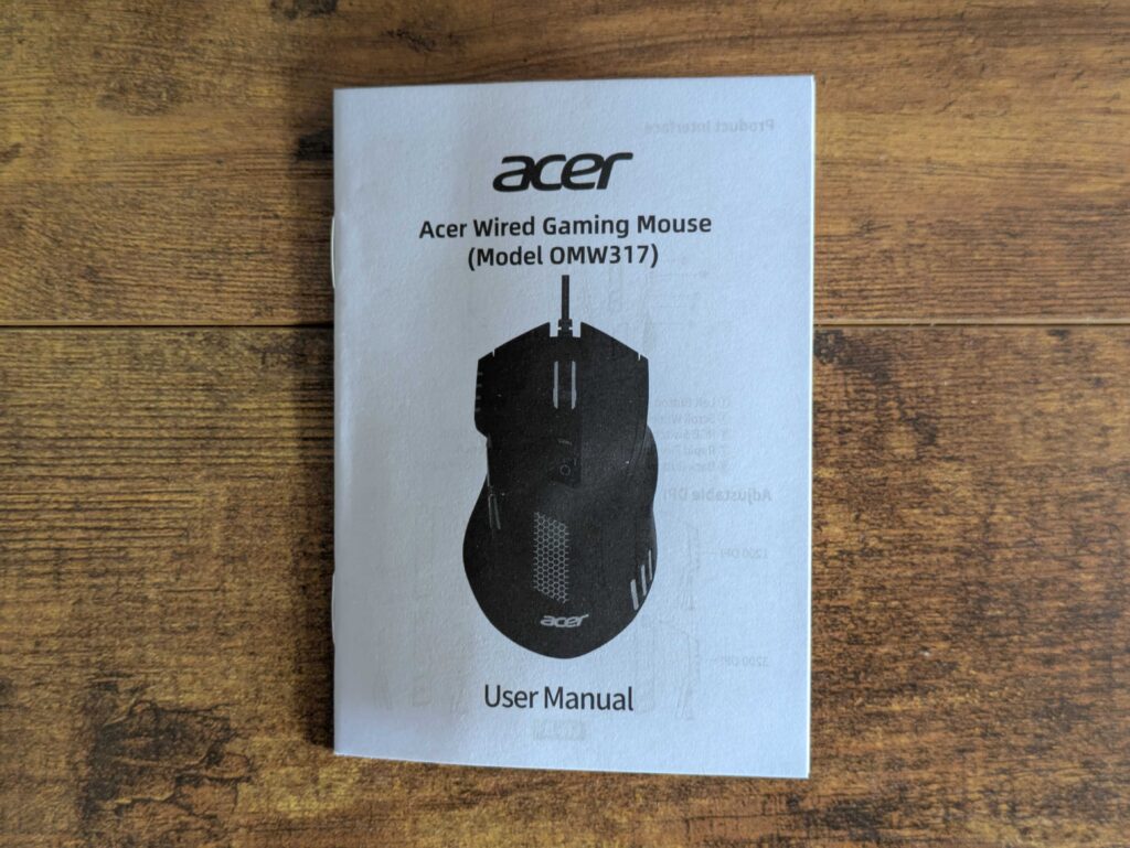 Anleitung der Acer OMW317 Gaming-Maus