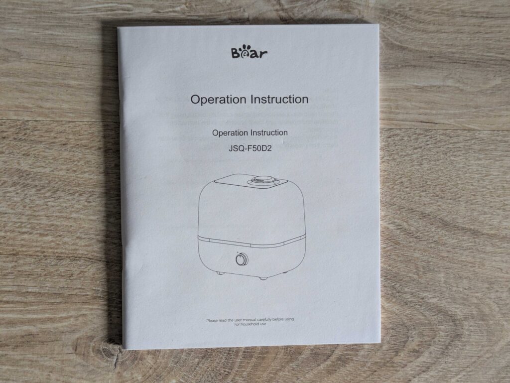 Anleitung des BEAR JSQ-F50D2 Luftbefeuchters