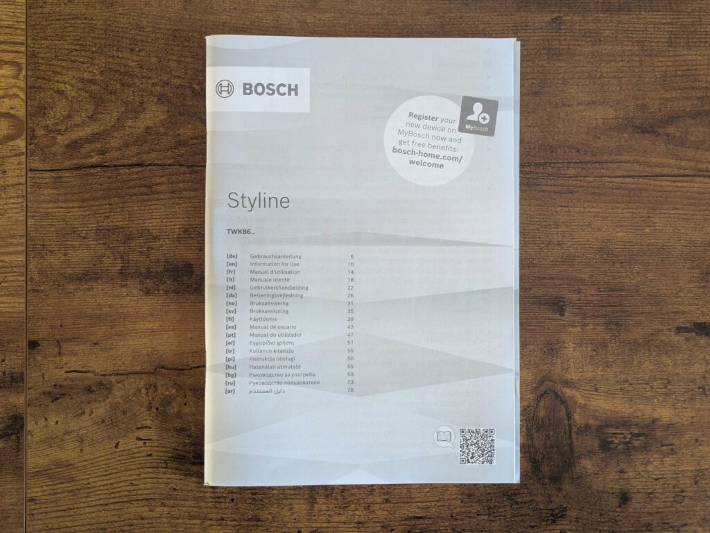 Anleitung des Bosch TWK8611P Wasserkochers