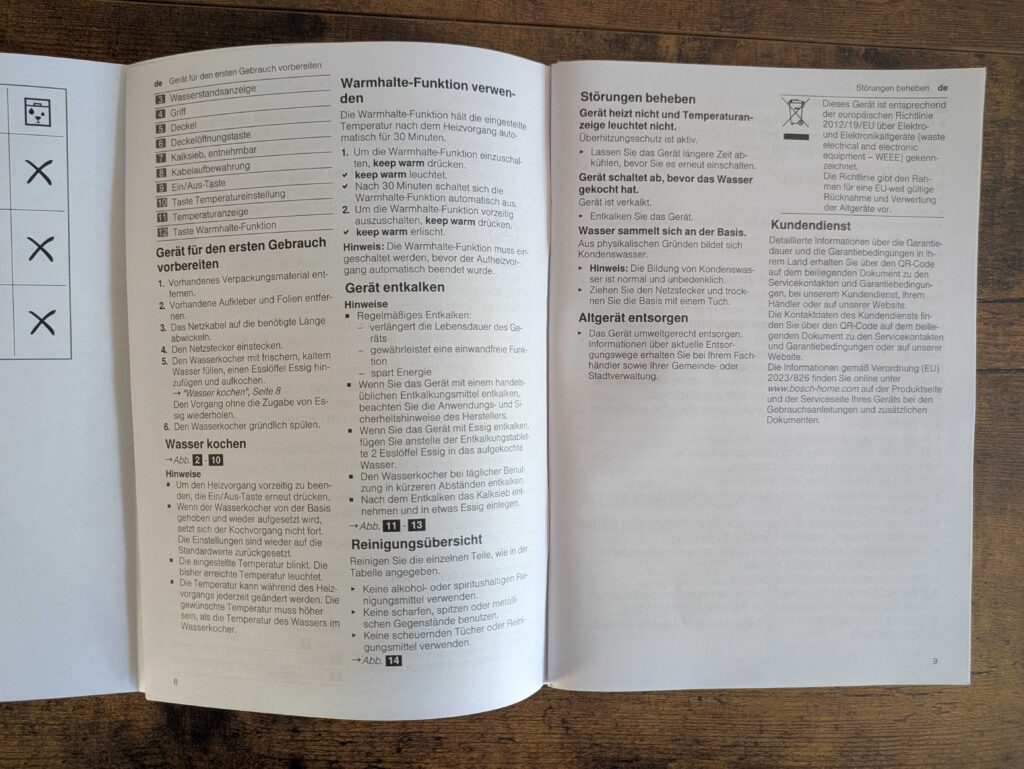 Anleitung des Bosch TWK8611P Wasserkochers geöffnet (3)