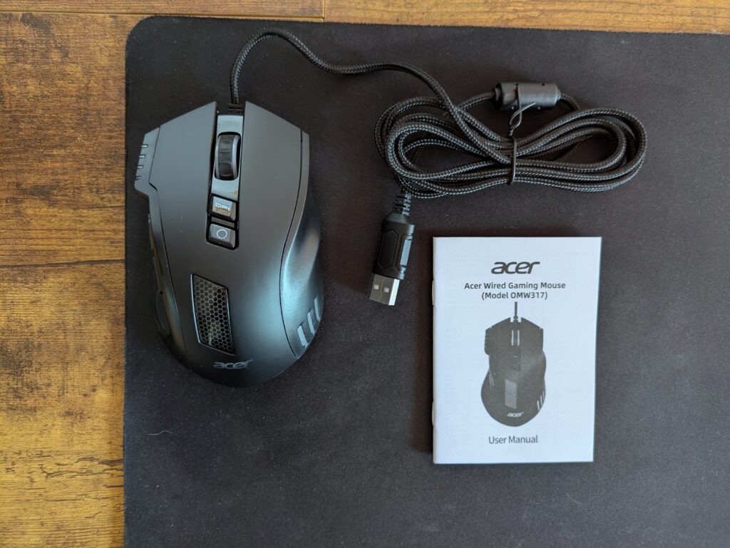 Lieferumfang der Acer OMW317 Gaming-Maus