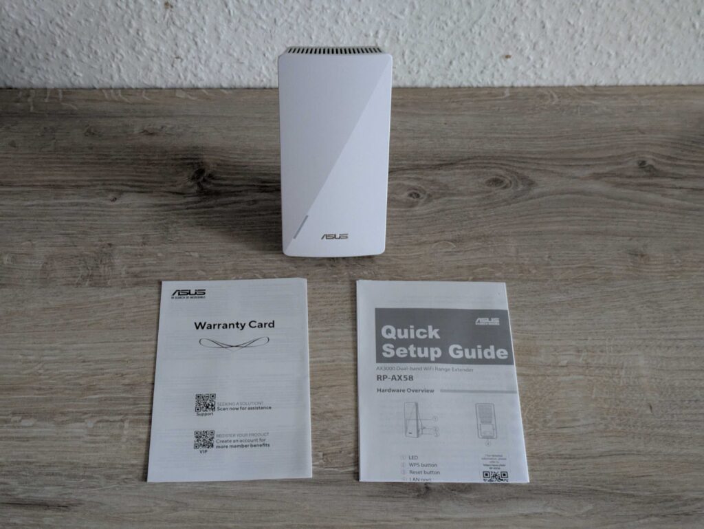 Lieferumfang des ASUS RP-AX58 AX3000 WLAN-Repeaters