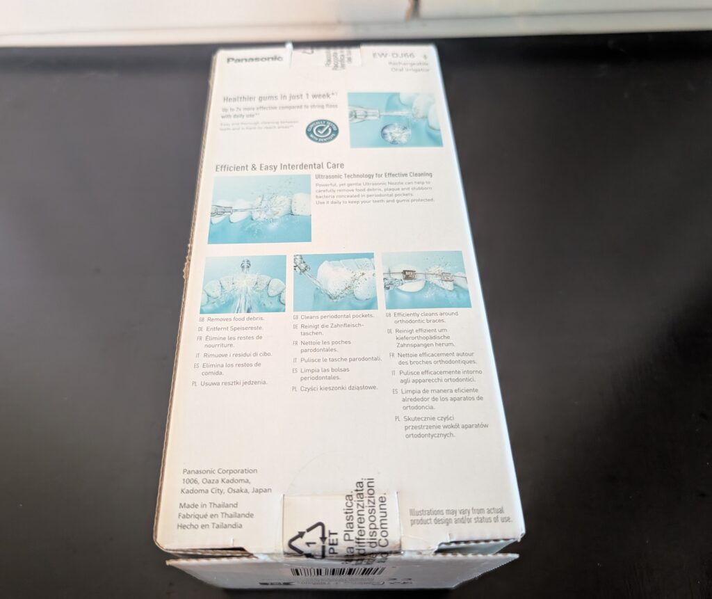 Panasonic 600 Munddusche Verpackung hinten