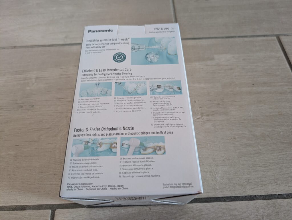 Panasonic 800 Munddusche Verpackung hinten