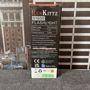 REHKITTZ S1600 LED-Taschenlampe Karton Rückseite