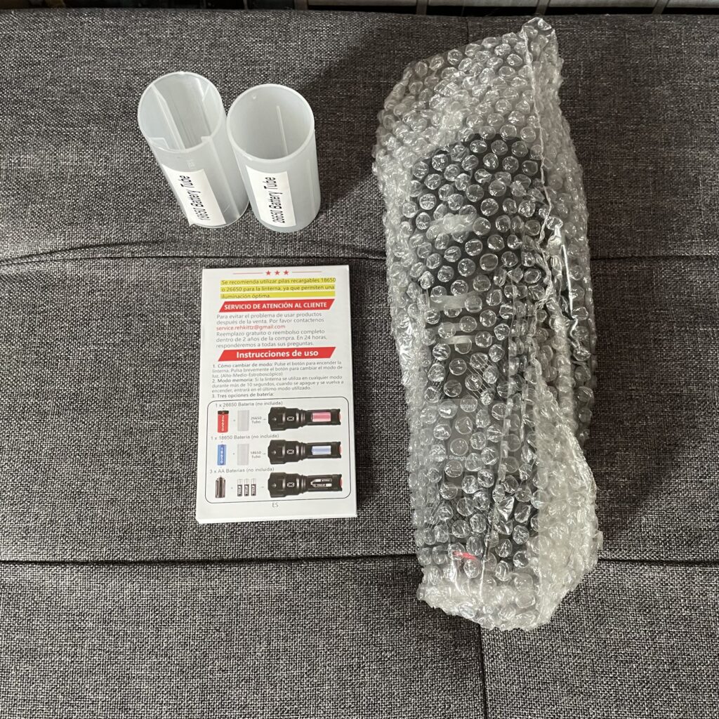 REHKITTZ S1600 LED-Taschenlampe Lieferumfang