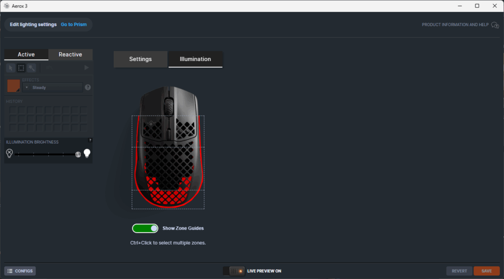 Software der SteelSeries Aerox 3 Gaming-Maus (3)