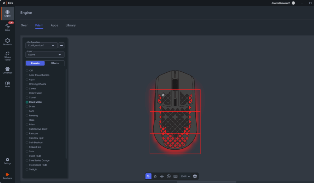 Software der SteelSeries Aerox 3 Gaming-Maus (5)
