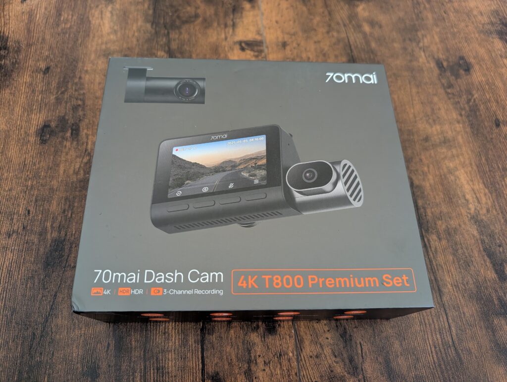 Verpackung der 70mai 4K T800 Dashcam