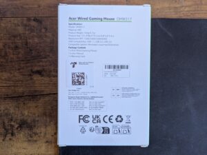 Verpackung der Acer OMW317 Gaming-Maus von Hinten