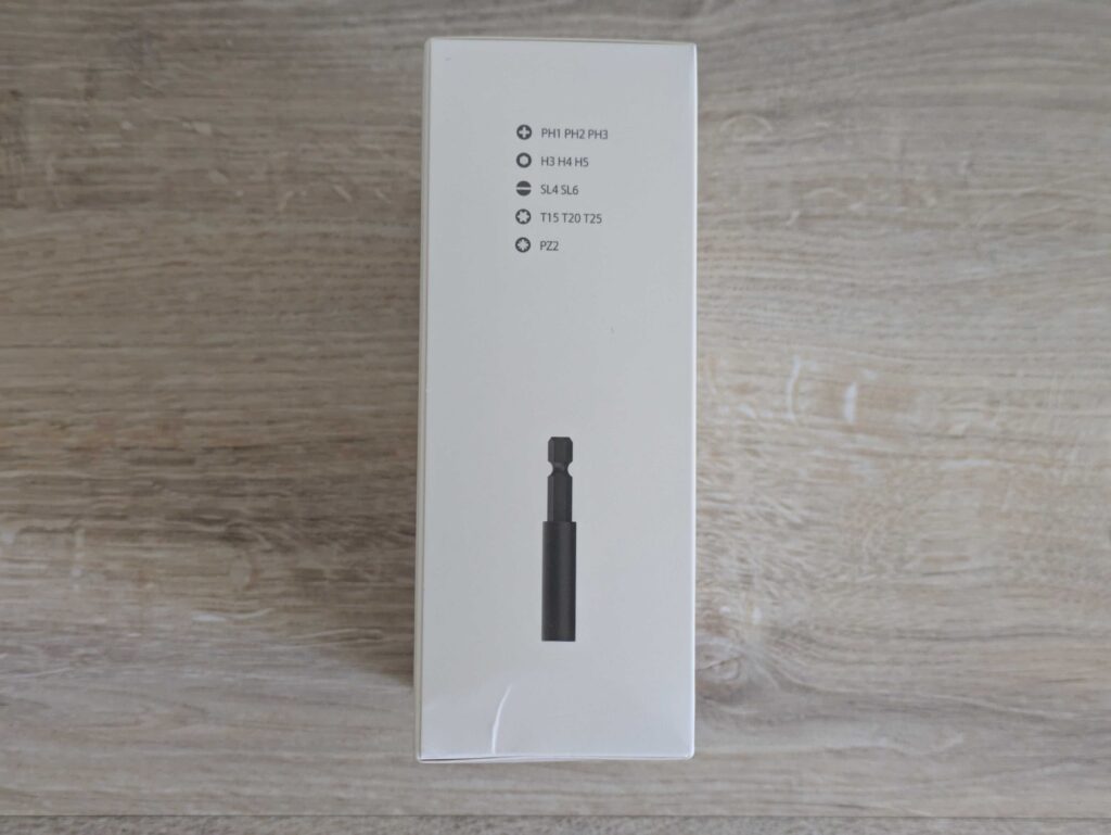 Verpackung des Mi Cordless Akkuschraubers von rechts